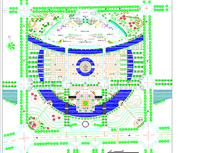 景观平面图 广场景观绿化规划 广场景观平面 施工图