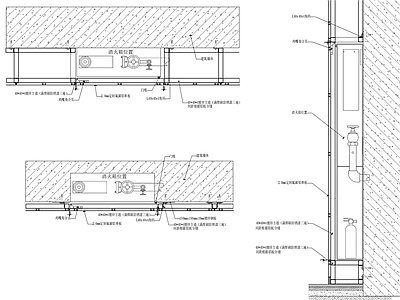 现代门节点 隐形节点 消防箱 铝板 施工图