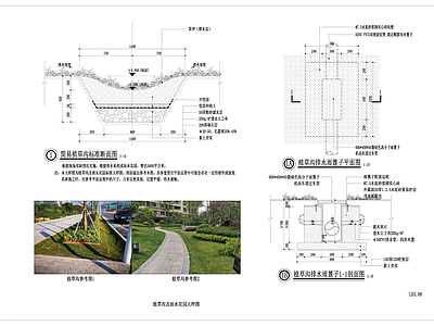 景观节点 植草沟 施工图