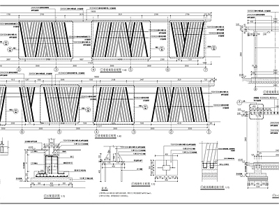 新中式简约廊架 现代 廊架 异形廊架 施工图