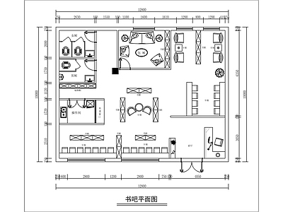 现代极简图书馆 图书馆 书吧 阅览室 施工图