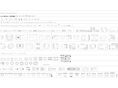 现代奶油综合家具图库 室内家具 奶油风风格 施工图