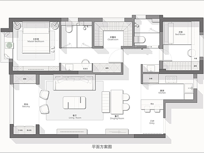 现代综合家具图库 户型优化 平面方案 室内设计 方案优化 户型改造 施工图