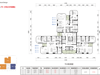 现代新中式住宅楼建筑 未来社区户型方案 未来社区T3户型 超级总部豪宅户型 海景豪宅户型方案 施工图