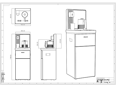 现代电器 家电 饮水机 茶吧机 施工图