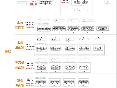 现代住宅楼建筑 各类型商墅产品 施工图