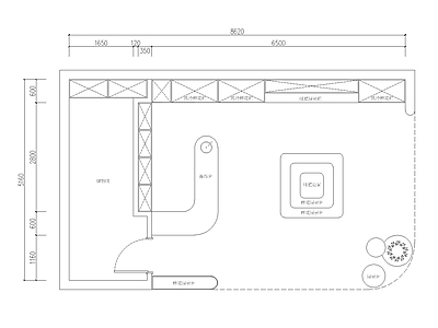 现代花店 现代店平面图 施工图