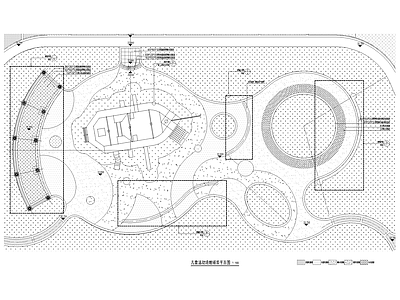 景观节点 儿童活动场地 船滑梯乐园 刻字景墙 弧形座凳 异形矮墙座凳 施工图