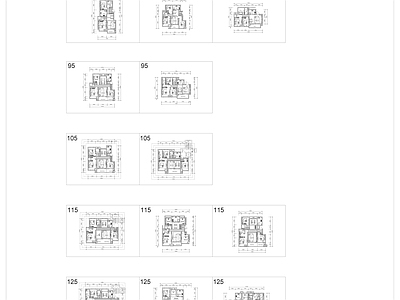 现代简约住宅楼建筑 高层洋房 核心筒 刚需房面积段 125面积段 140面积段 施工图