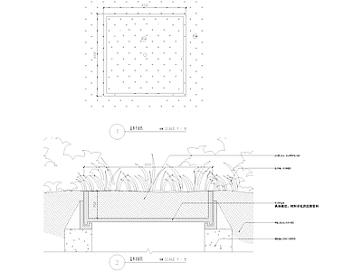 给排水节点详图 井盖节点 绿化软质井盖 盖板 施工图