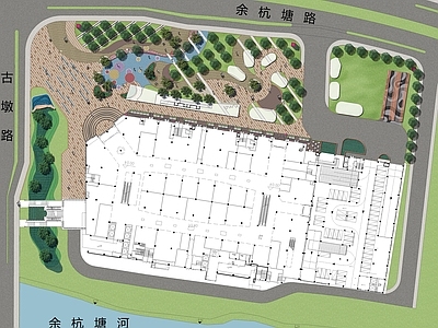 现代商业景观 商业综合体 现代 线性 施工图