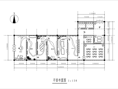 现代展厅 植物展厅设计平面 农产品展厅平面图 文化展厅平面图 施工图