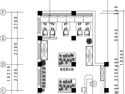 现代花店 鲜奶茶 施工图