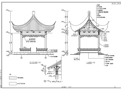 现代新中式其他建筑 及连廊 施工图