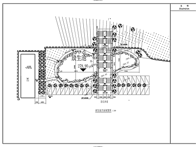 景观节点 放生池 施工图