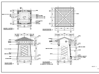 现代新中式其他景观 双边阙楼详图 施工图