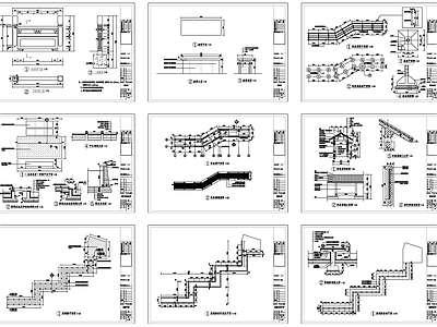 景观节点 长廊水上汀步详图 施工图