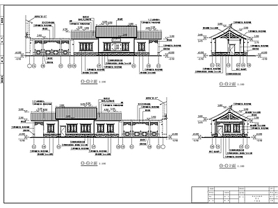 现代新中式其他建筑 售票中心建施图 景区售票房建筑 施工图