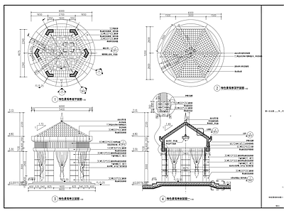 法式亭子图库 特色景观亭 景观亭详图 详图 施工图