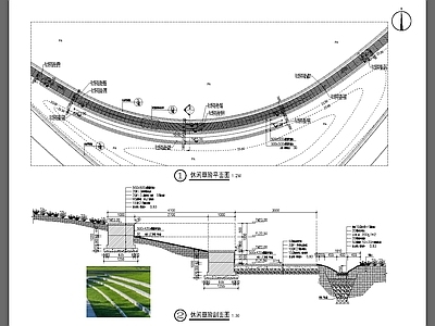 现代道路绿化 草阶详图 施工图