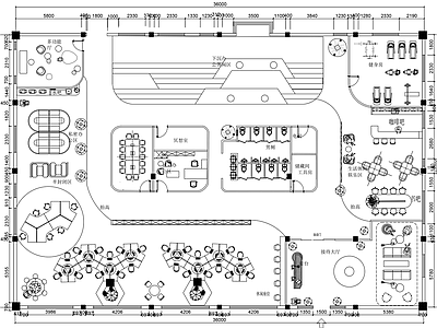 现代整体办公空间 共享办公空间 施工图