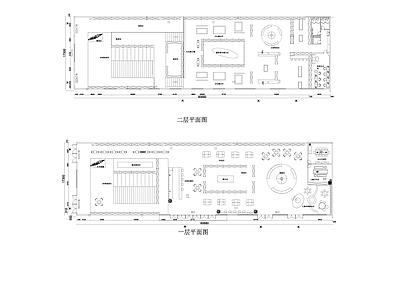 现代图书馆 书吧图书馆书咖 平面图 施工图