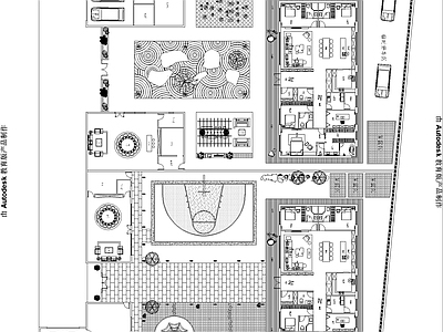 现代新中式别墅建筑 一层别墅 合院别墅 联排别墅 施工图