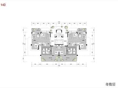 现代住宅楼建筑 第四代住宅 施工图