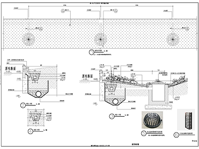 景观节点 植草沟 施工图