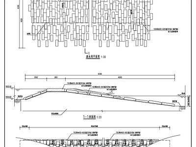 现代假山水景图库 滚水坝详图 美丽乡村滚水坝 施工图