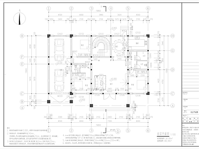 欧式简欧别墅建筑 二层别墅 施工图