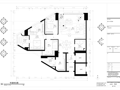 现代客厅 客厅平面图 客厅立面图 施工图