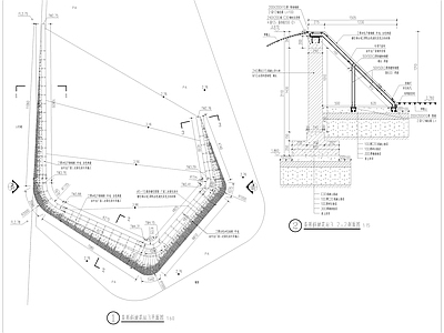 现代商业景观 斜坡景墙 穿孔铝板 商业街景墙 施工图