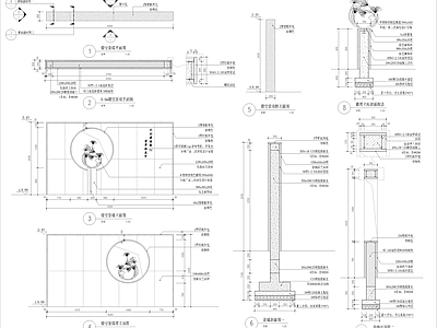 现代新中式景墙 镂空景墙 施工图