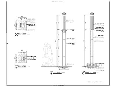 景观节点 灯柱 施工图