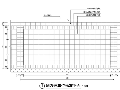 现代其他节点详图 石材停车位做法 施工图