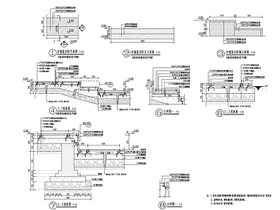 景观节点 园林室外通用详图 树池坐凳台阶 艺术牌详图 施工图