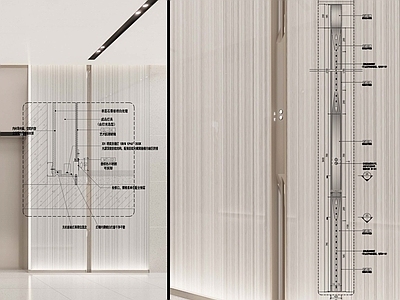 极简简约墙面节点 发光玻璃节点 电梯按钮节点 背光玻璃节点 透光玻璃节点 电梯厅节点 施工图