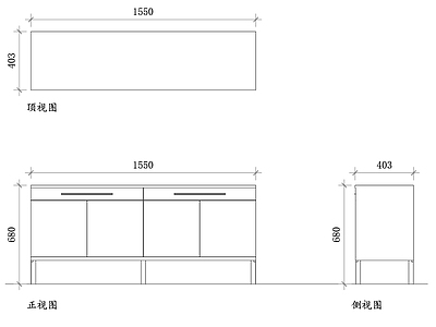 现代柜子 宜家餐厅边柜 宜家餐边柜 宜家餐桌边柜 宜家储物边柜 宜家装饰边柜 施工图