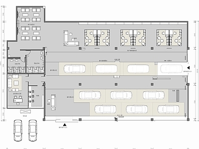 现代4s店 汽车销售展厅 施工图