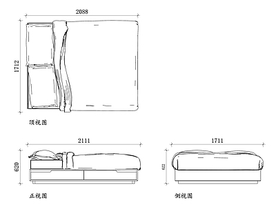 现代床 宜家曼达尔床 宜家儿童床 宜家青少年床 宜家简约风格床 施工图