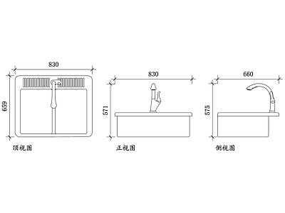 现代厨房设施 宜家双盆水槽 宜家水槽 不锈钢双盆水槽 多功能双盆水槽 宜家一体水槽 施工图