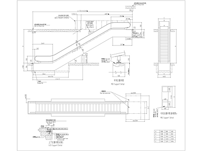 现代其他节点详图 自动扶梯 扶梯 扶梯大样 商场扶梯 大样 施工图