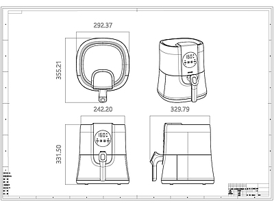 现代电器 空气炸锅 施工图