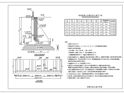 现代其他节点详图 扶壁式挡土墙 施工图