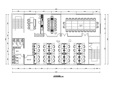 现代整体办公空间 办公室 平面 施工图