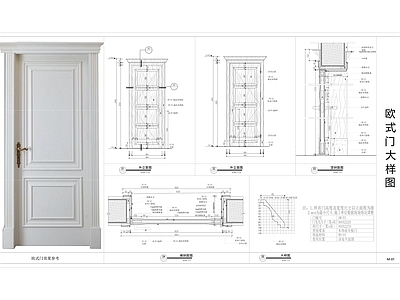 欧式门节点 欧式门大样图 单开门大样图 门表大样图 施工图