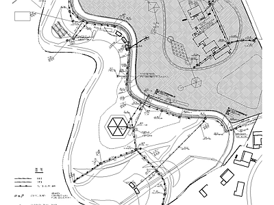 中式公园景观 山地公园景观 曲线公园景观 公园地形图 海区电气 海区给排水 施工图