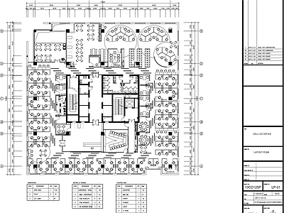 现代整体办公空间 办公室平面图 施工图