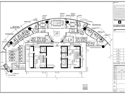 现代整体办公空间 办公空间平面图 施工图